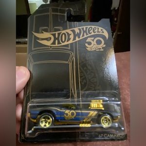 Hot Wheels Black and Gold 50th Anniversary 67 Camaro ERROR. New